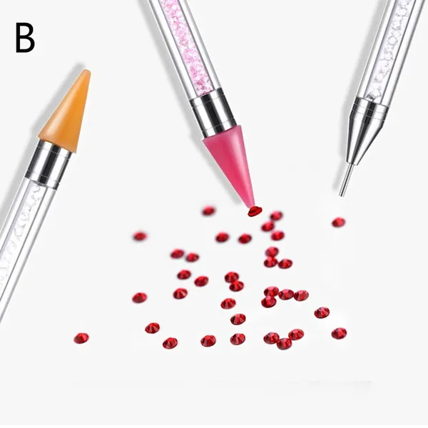 Dual-ended DIY Diamond Painting Point Drill Pen Dotting Pen Rhinestone Studs Picker Wax Pencil Manicure Nail Art Tool
