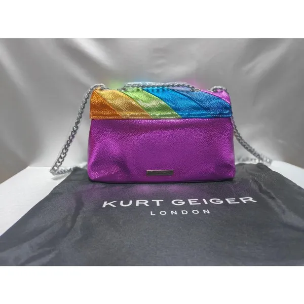 London Kurt Geiger Bag Luxury Designer Chain Shoulder Bags Fashion Striped Handbags in Rainbow High Quality Portable Cross Body Eagle Head Hot Selling Kensington Purse 26cm