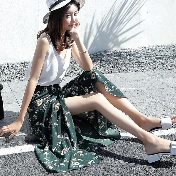 Women's summer skirts fashion long skirts mid-length beach skirts chiffon
