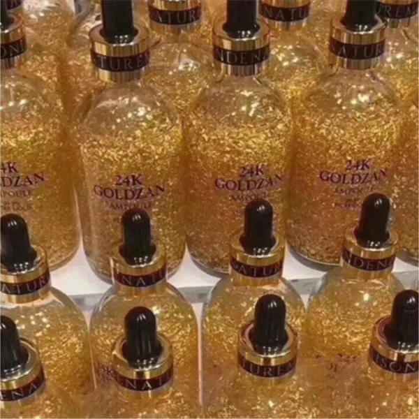 100ML New 24K Gold Hydrating Moisturizing Essence Oil Face Lip Make Up Anti-Aging Gold Foil Serums