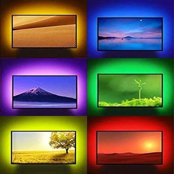 LED Strip Light Flexible 5050 RGB USB LED TV Background Strip Light with RGB IR Remote Control