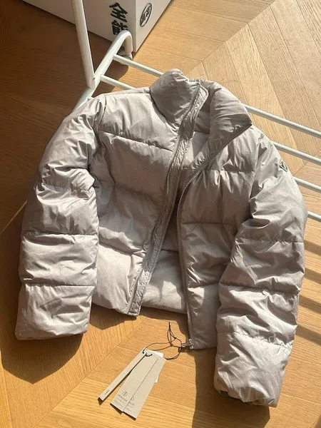 GENIUS X RICK OWENS Co-branded FW23 Solid Color Quilted Stand-up Collar Down Jacket for Men and Women