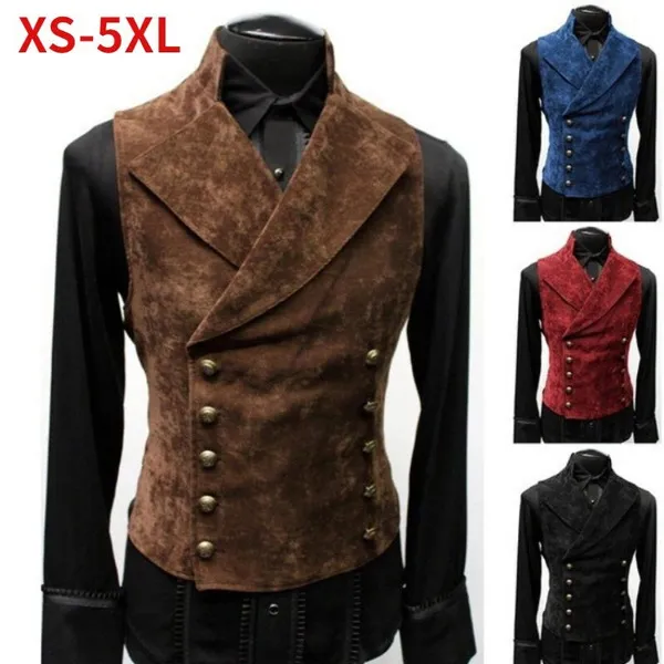 Men's Suit Stand Up Collar Double Breasted Jacket Vest Fashionable Men's Jacket
