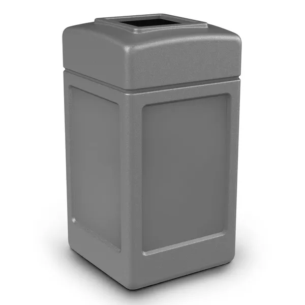 Commercial Zone 732103 Open-Top Square 42 Gallon Waste Trash Container, Gray