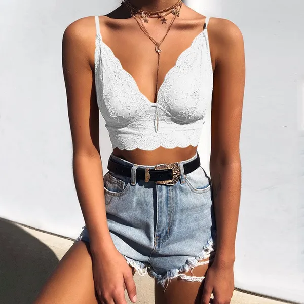 Women's Fashion Solid Color Summer Tank Top Plus Size See Through Crop Top