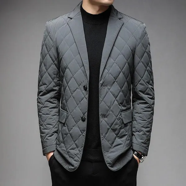 White Duck Down Men's Blazer Luxury Solid Color Single Breasted Casual Man Coats Spring Autumn Down Male Jackets 3XL