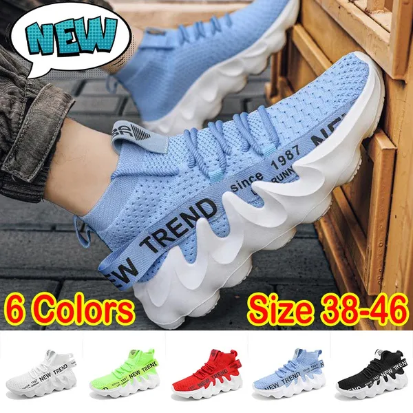 New Men's Anti-slip Sports Shoes Mesh Breathable Tennis Shoes Lace-up Running Shoes Men's High-top Sneakers Athletic Shoes Hiking Shoes Casual Shoes Plus Size 38-46