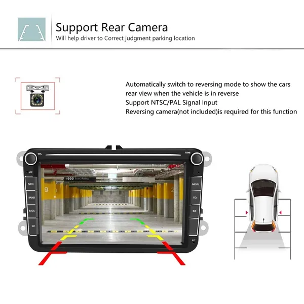 Car Multimedia player 8" Android 8.1 GPS Autoradio 2 Din USB For Volkswagen/VW/ Passat/POLO/GOLF/Skoda/Seat/Leon Radio Wifi