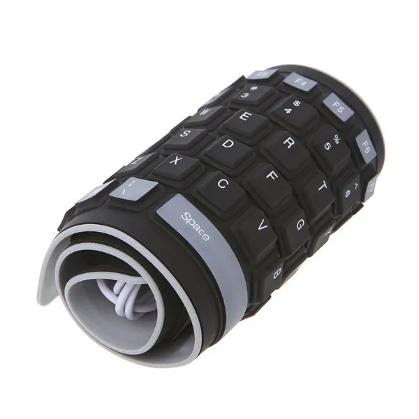 Roll Up Mini Keypad 103 Keys Portable Foldable Flexible Keyboard Silicone Soft Waterproof Keypad with a USB Connector PHO