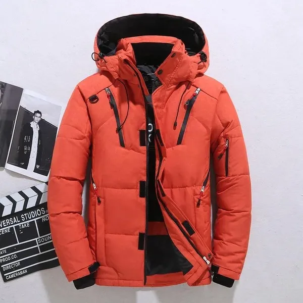 Casual Winter Warm Snow Jackets Men's Clothing White Duck Down Jacket Parkas Man Thicken Coats Male -20 Degree Windbreaker Park