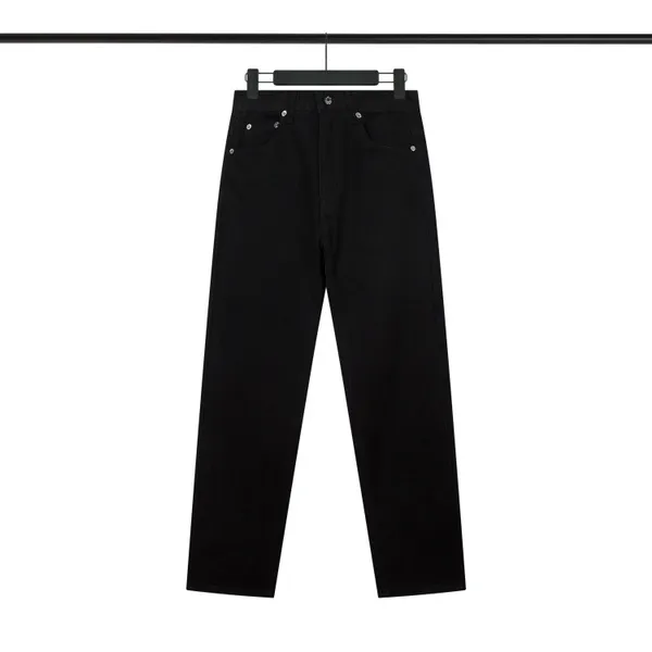 Men's Loose Jeans with Compass Label Denim Trousers Long