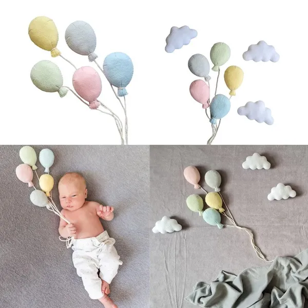 Newborn Photo Posing Props Cloud/Balloon Felt Doll Baby Photoshoot Props Lovely Photo Posing Gear Infant Photo Backdrop ZHE