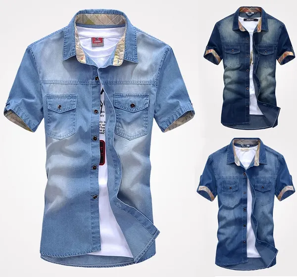 New fashion Men's Jeans Casual Slim Fit Stylish Wash-Vintage Denim Shirts