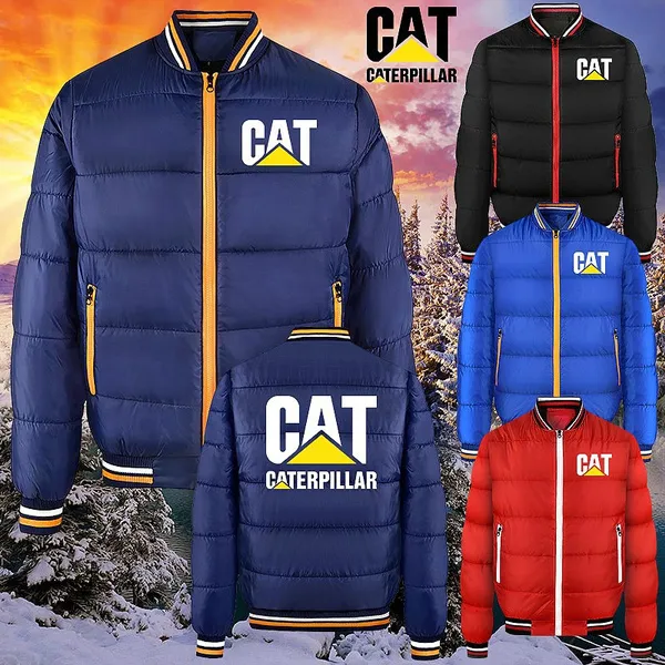 2021 New Arrvial Winter Fashion Caterpillar CAT Tractor Mens Down Jacket Zipper Cotton Padded Coats Rib Jacket